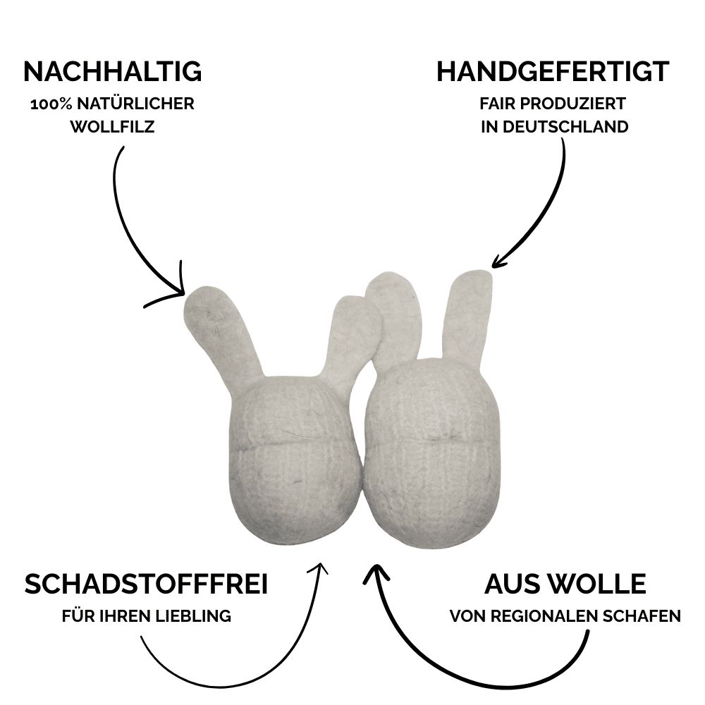 Nachhaltiges Hundespielzeug Hase weiß - Vorteile