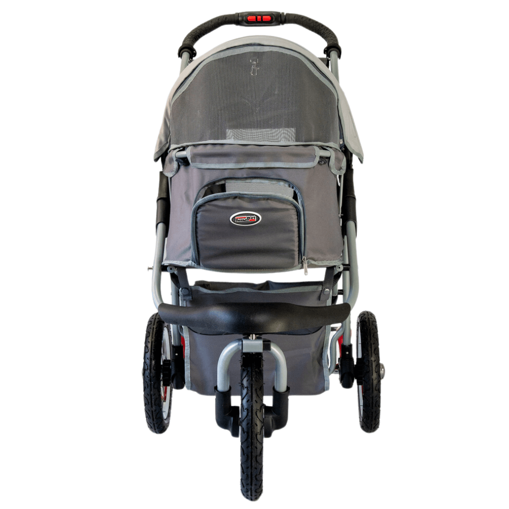 Hundebuggy Comfort Air ECO grau von InnoPet Vorderansicht
