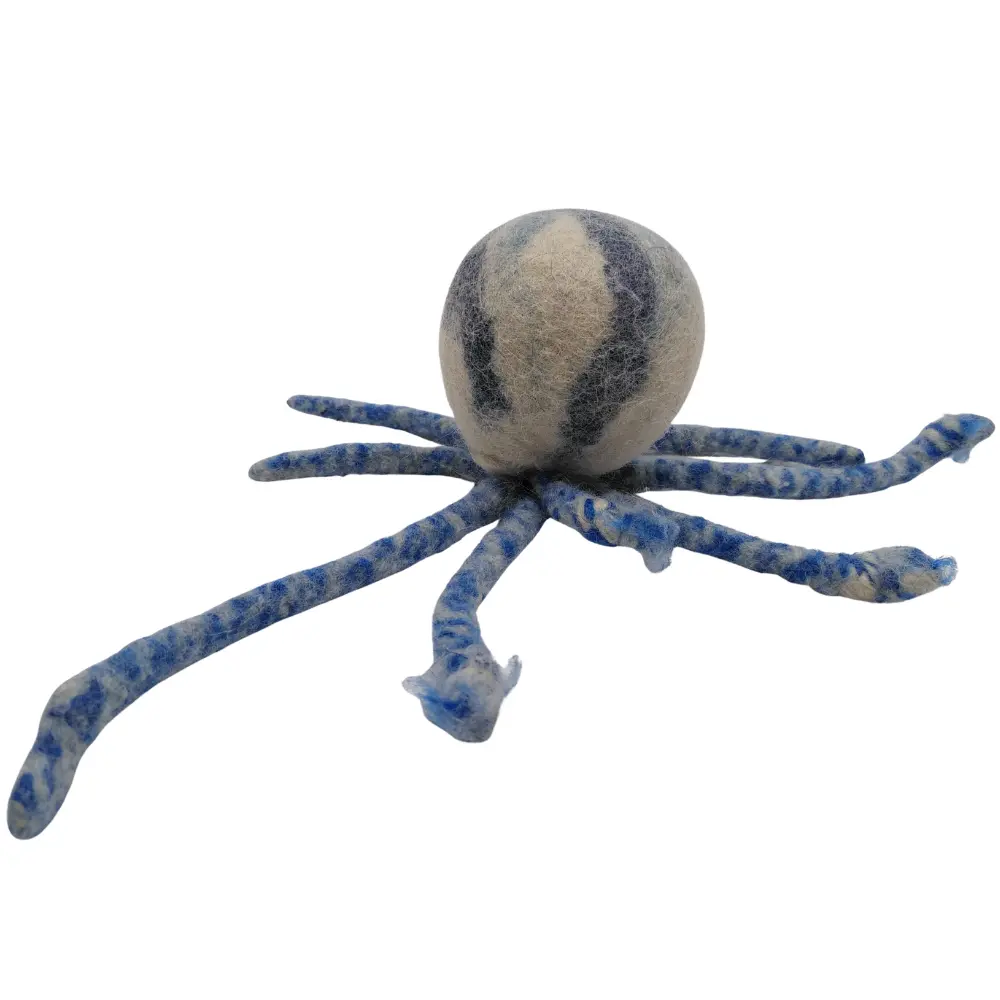 Nachhaltiges Hundespielzeug Oktopus blau - Nahansicht
