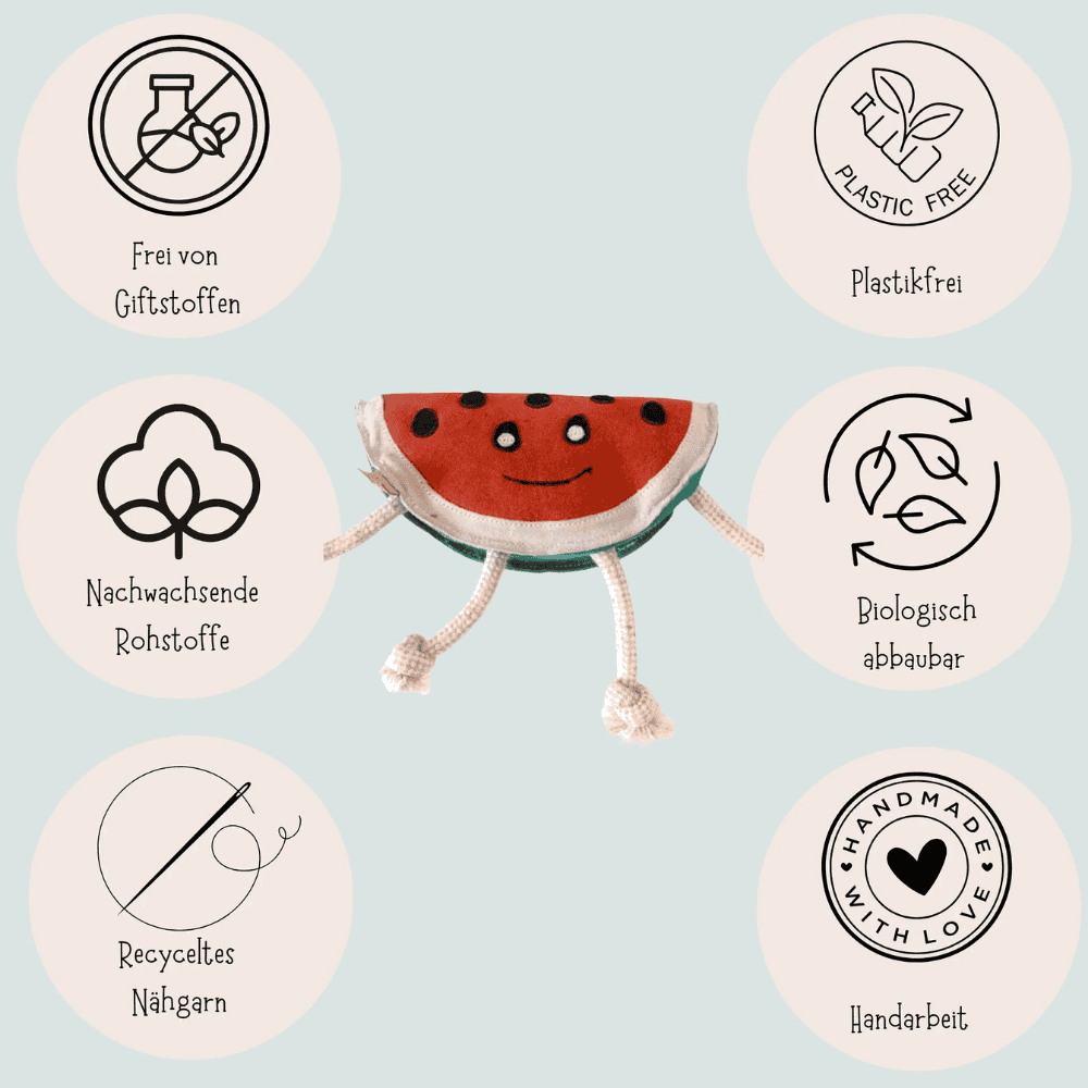 Nachhaltiges Hundespielzeug Mone Melone - Vorteile