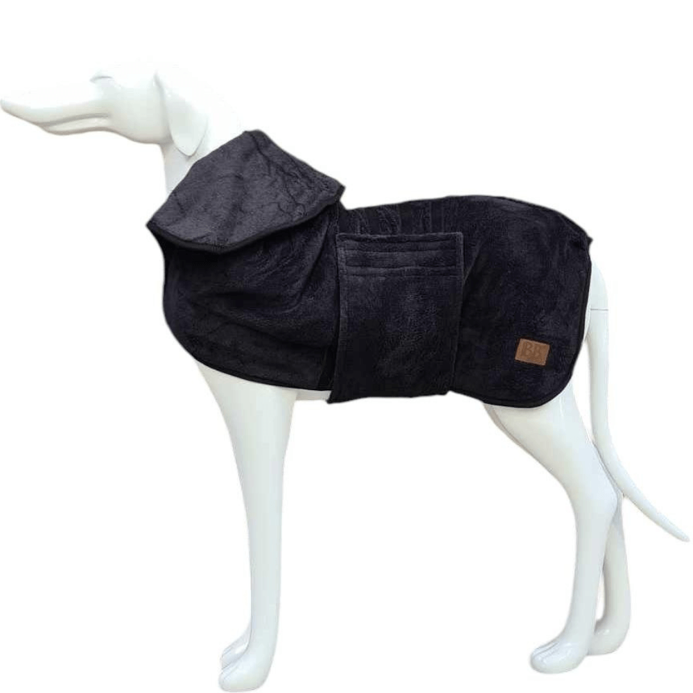 Hundebademantel aus Bambusmischgewebe Hundebademantel anthrazit in 8 Größen