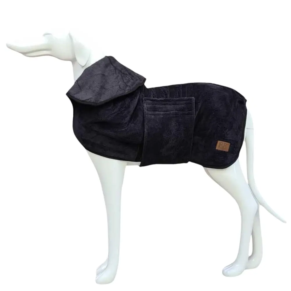Hundebademantel anthrazit in 8 Größen