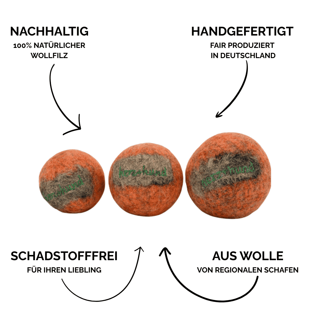 Nachhaltiges Hundespielzeug Hundeball orange - Vorteile