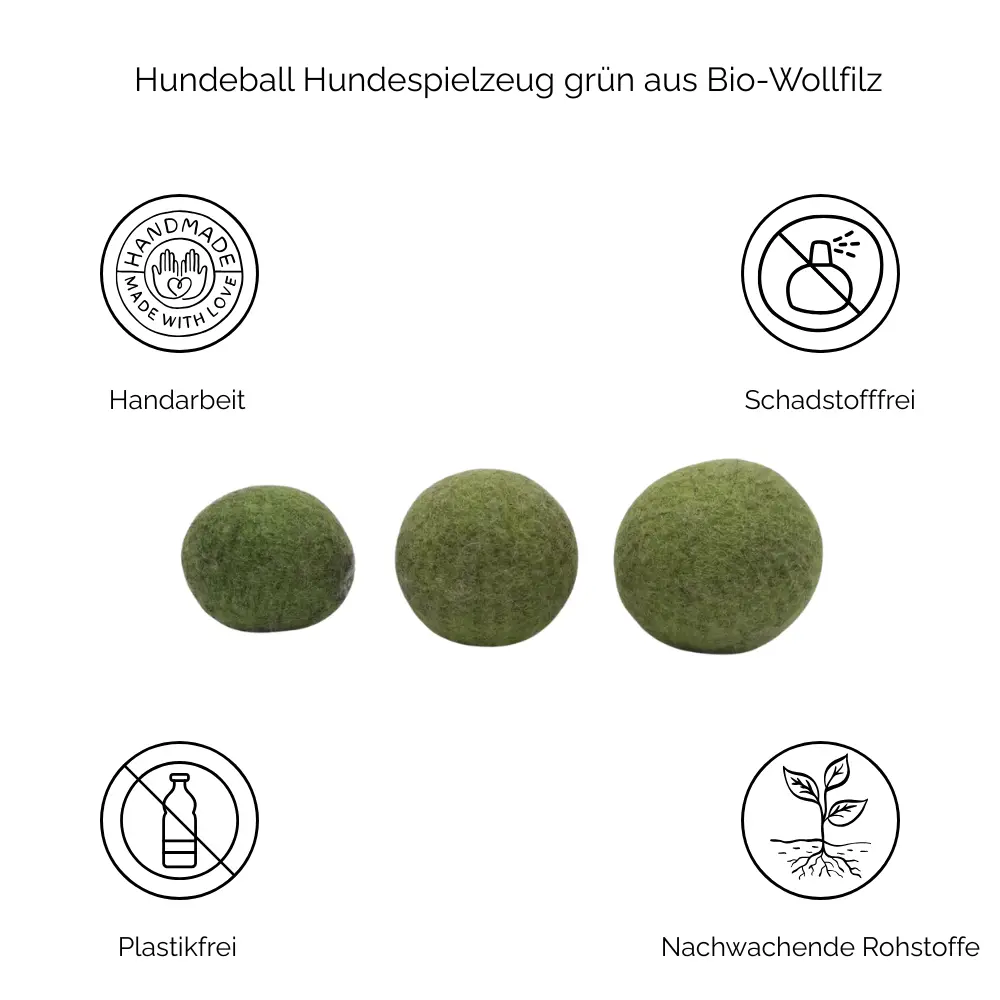 Nachhaltiges Hundespielzeug Hundeball grün - Vorteile