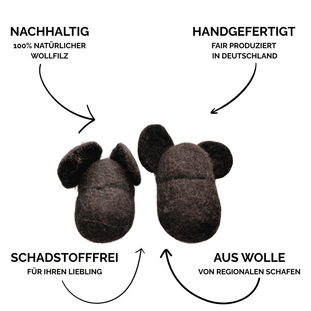 Nachhaltiges Hundespielzeug Teddy braun in zwei Größen - Produktvorteile