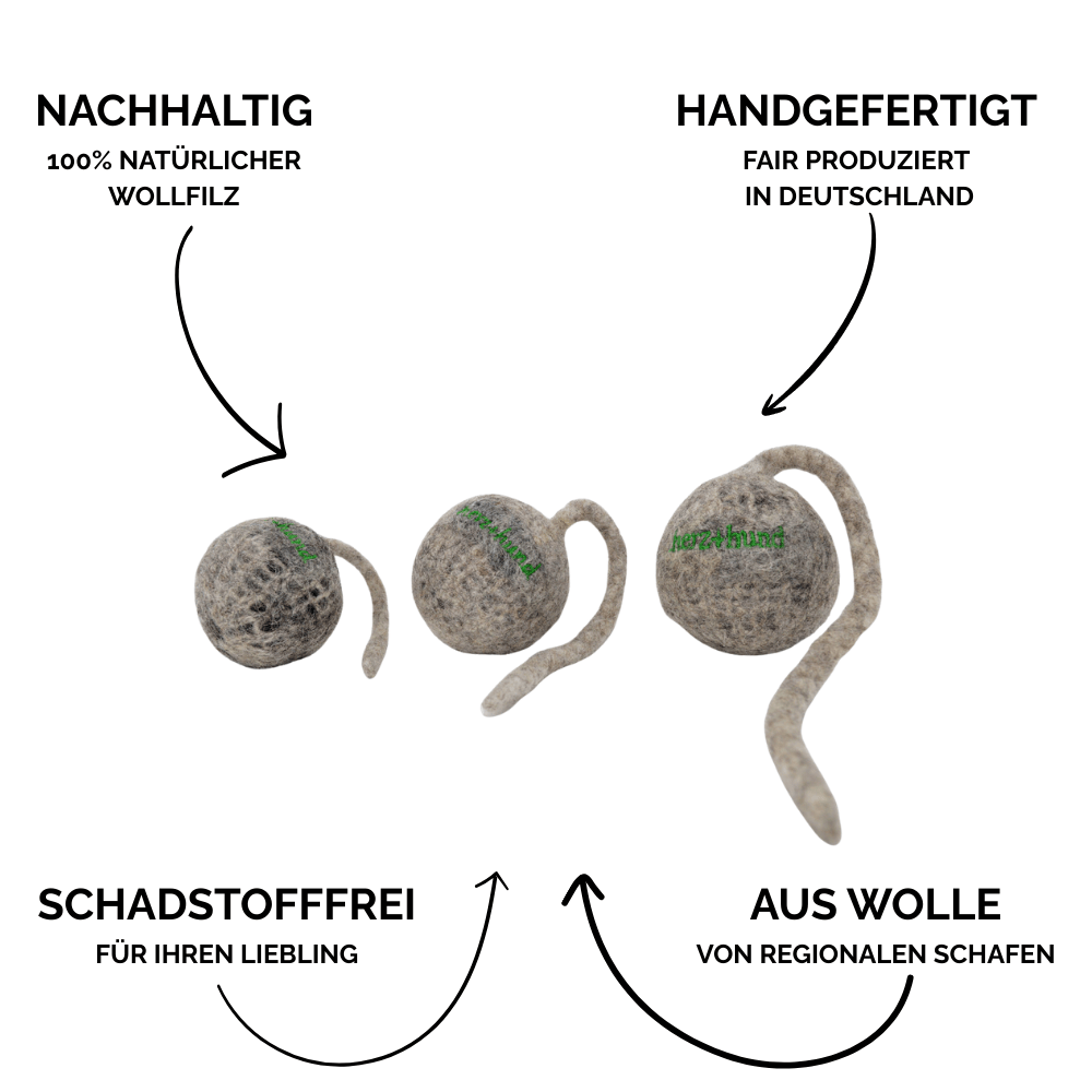 Nachhaltiges Hundespielzeug Schleuderball grau - Vorteile