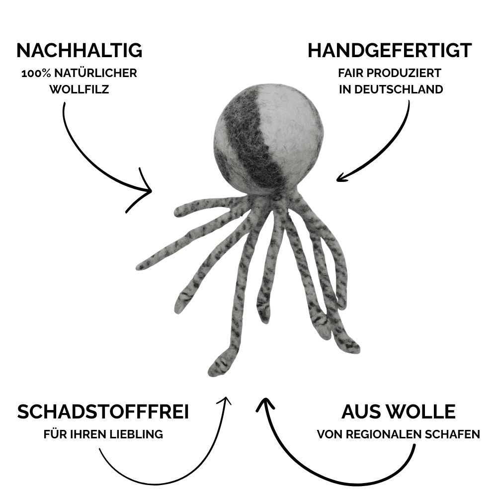 Nachhaltiges Hundespielzeug Oktopus braun - Vorteile