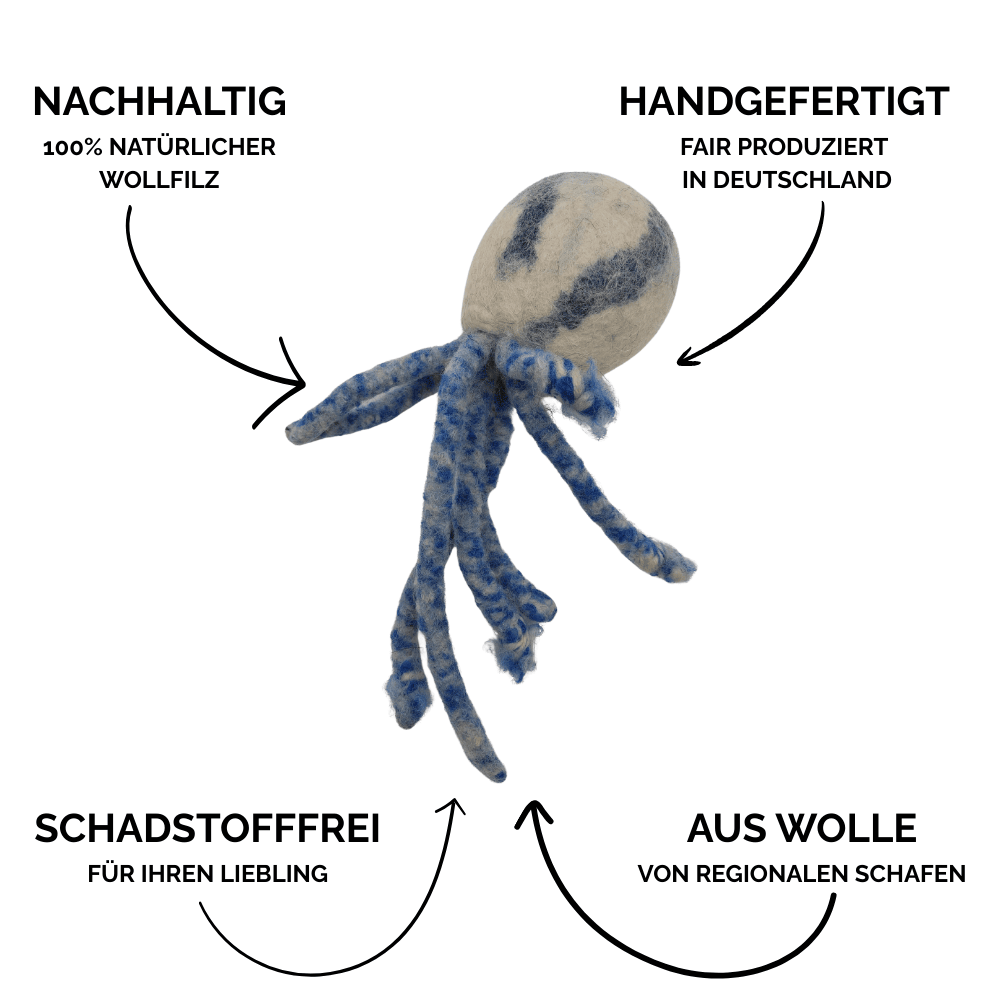 Nachhaltiges Hundespielzeug Oktopus blau - Vorteile