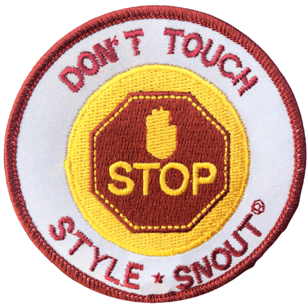 Klettsticker Stop don`t touch für Hundegeschirre von StyleSnout