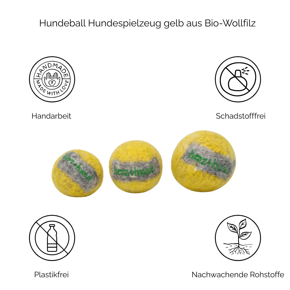 Nachhaltiges Hundespielzeug Hundeball gelb - Vorteile