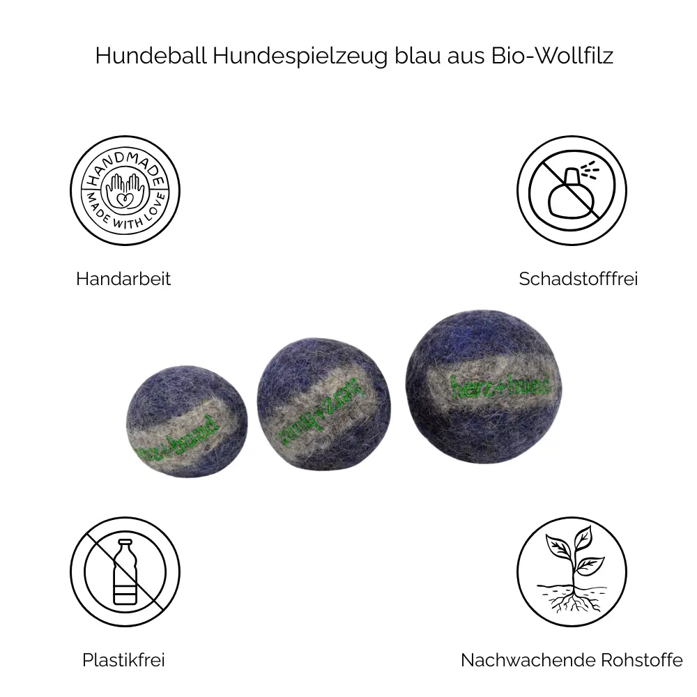 Nachhaltiges Hundespielzeug Hundeball blau - Vorteile