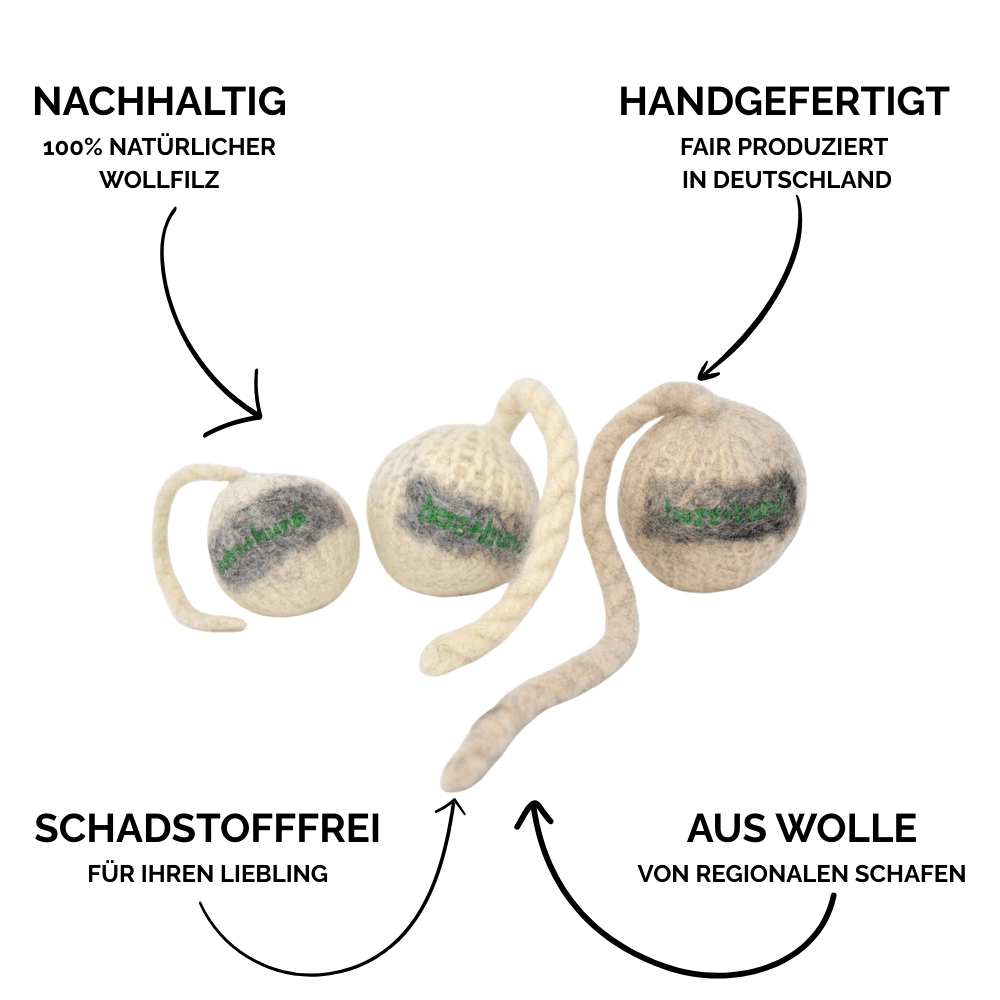 Nachhaltiges Hundespielzeug Schleuderball weiß - Vorteile