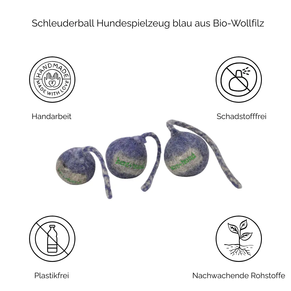 Nachhaltiges Hundespielzeug Schleuderball blau - Vorteile