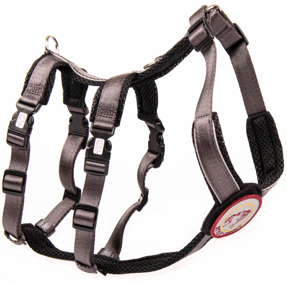 stylesnout-sicherheitsgeschirr-silber-schwarz StyleSnout® Patch & Safe Sicherheitsgeschirr silber