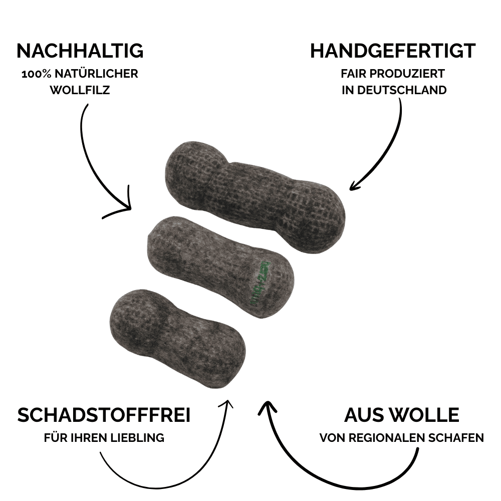 Nachhaltiges Hundespielzeug Knochen grau - Vorteile