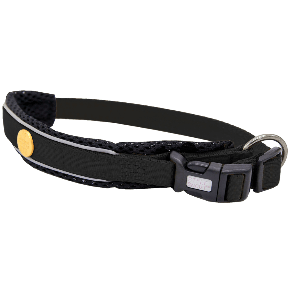 Hundehalsband schwarz kaufen Hundehalsband aus gewebtem Nylon schwarz von StyleSnout