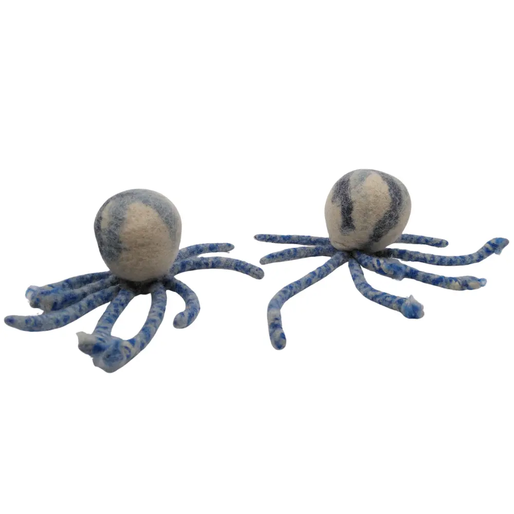 Nachhaltiges Hundespielzeug Oktopus blau in zwei Größen