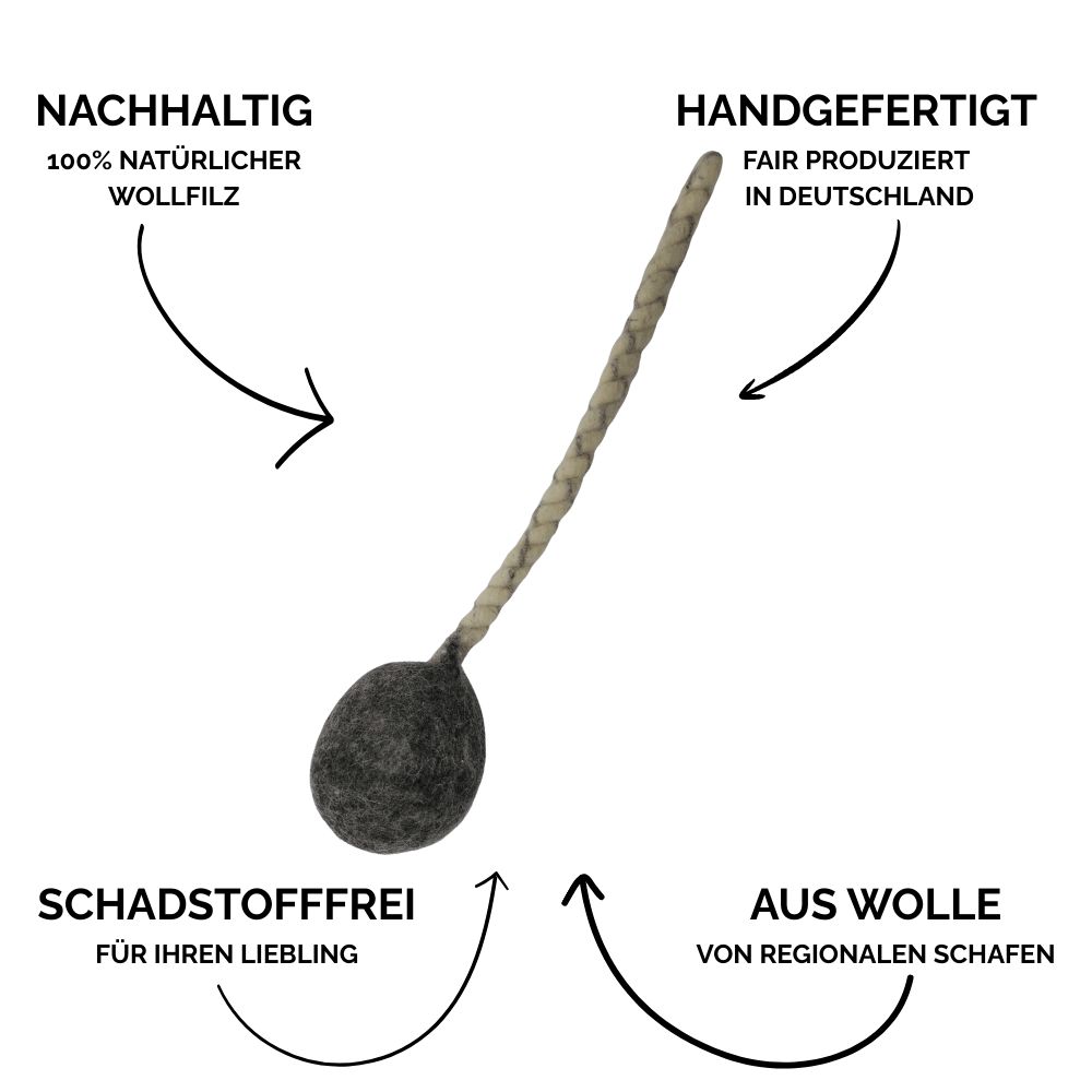 Nachhaltiges Hundespielzeug Schleuderball Robust grau - Produktvorteile
