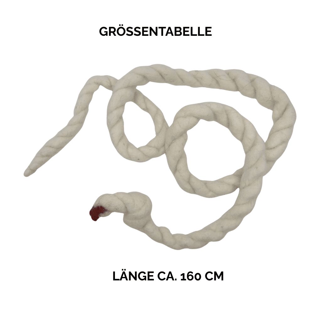 Nachhaltiges Hundespielzeug Riesenschlange beige - Größentabelle