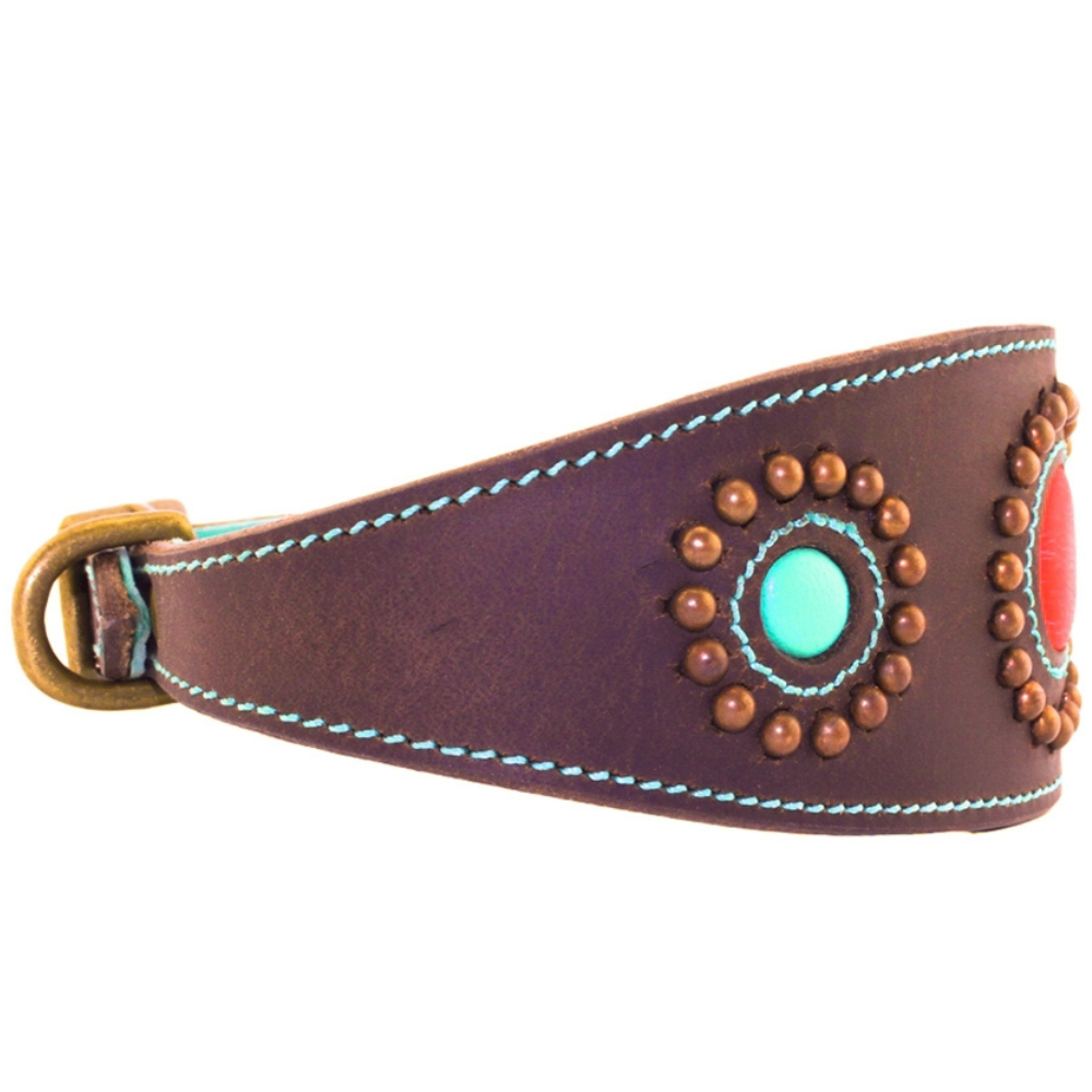 Windhundhalsband Sammy braun von DWAM Seitenansicht