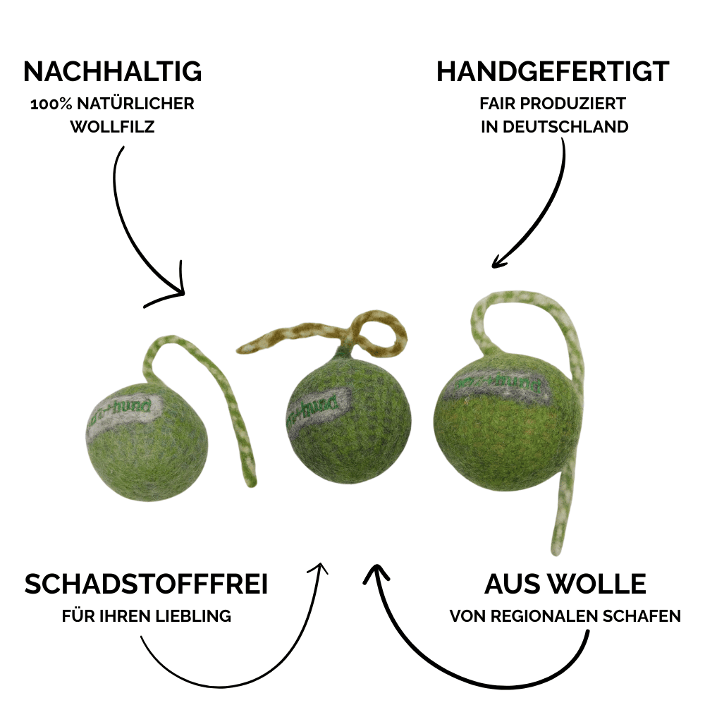 Nachhaltiges Hundespielzeug Schleuderball grün - Vorteile
