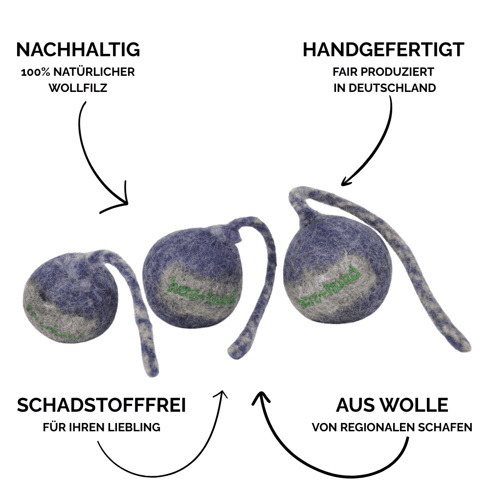 Nachhaltiges Hundespielzeug Schleuderball blau - Vorteile