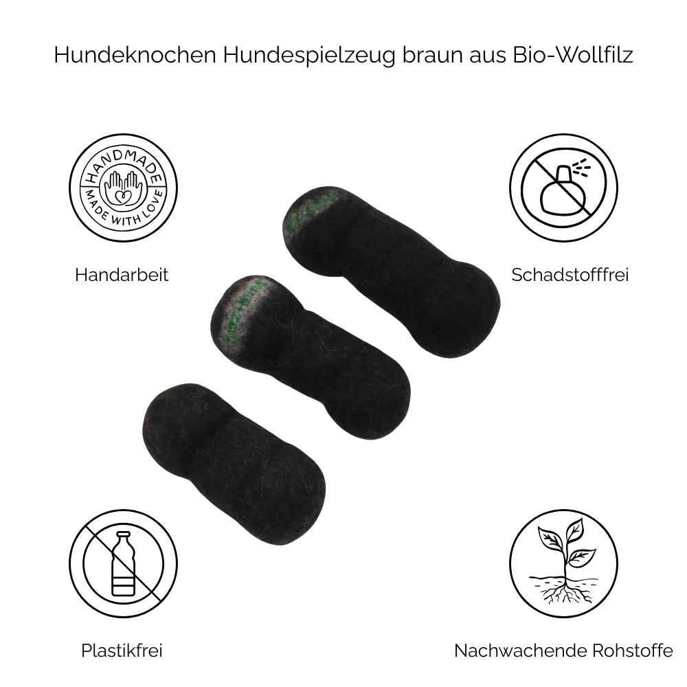 Nachhaltiges Hundespielzeug Knochen braun - Vorteile