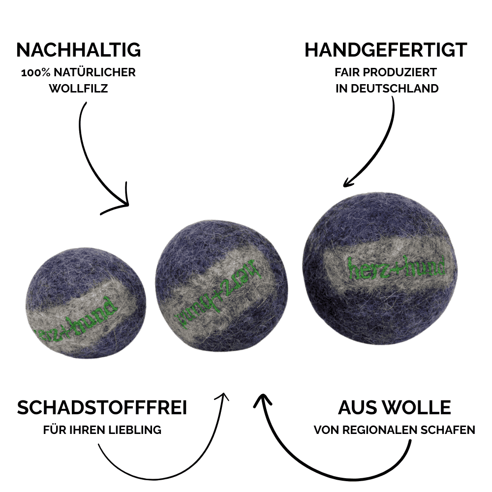Nachhaltiges Hundespielzeug Hundeball blau - Vorteile
