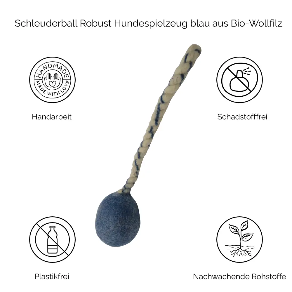 Nachhaltiges Hundespielzeug Schleuderball Robust blau - Produktvorteile