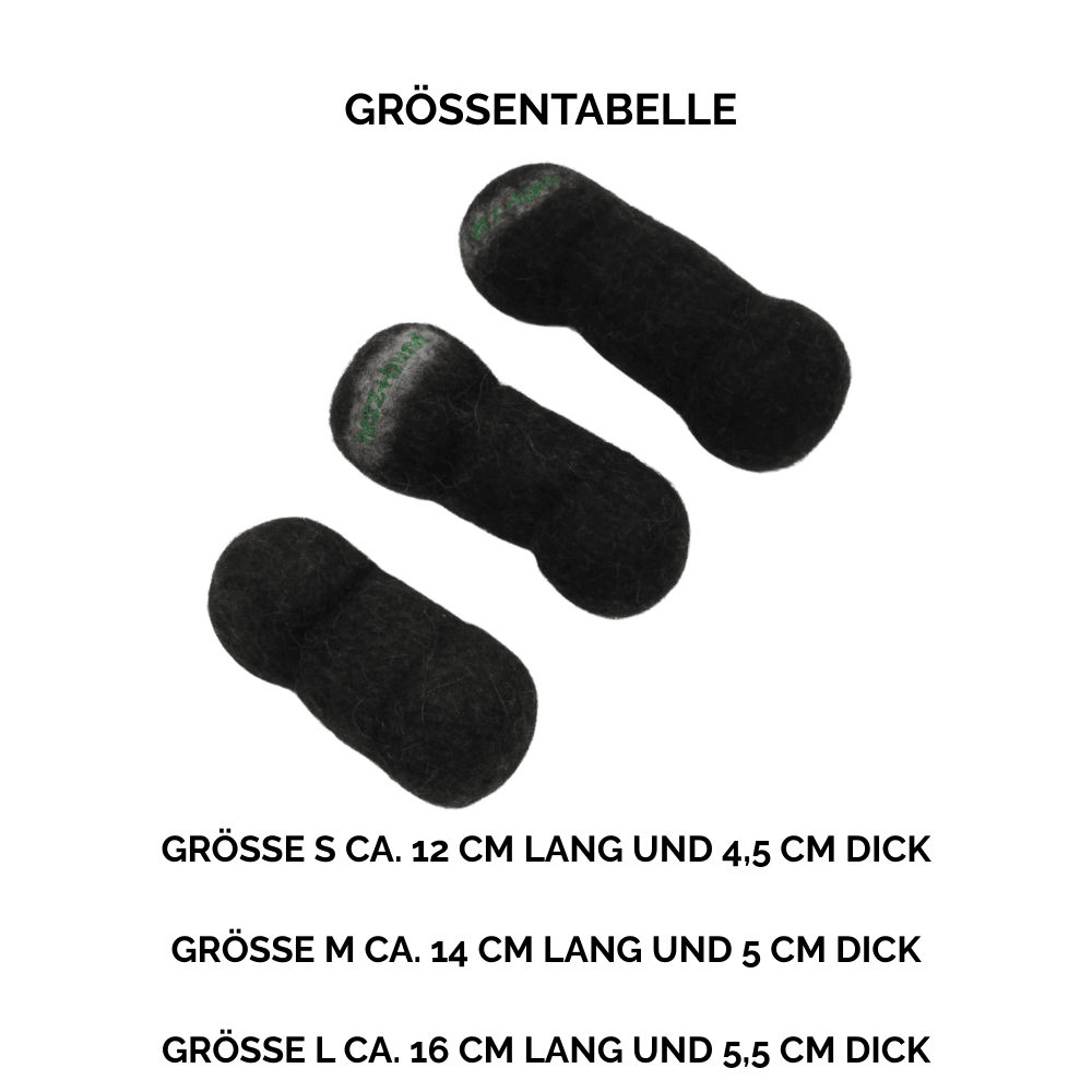 Nachhaltiges Hundespielzeug Knochen braun - Größentabelle