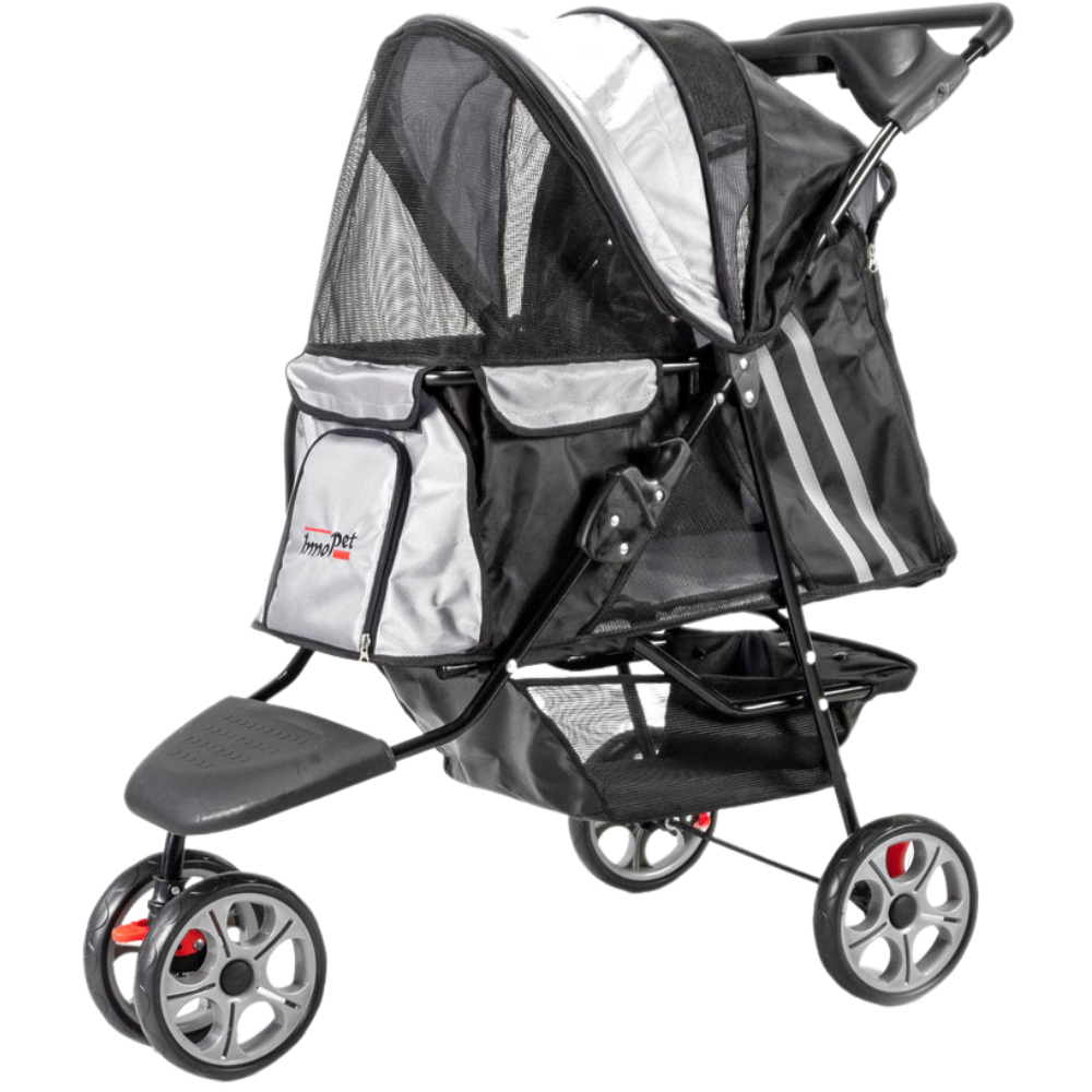 InnoPet All Terrain Hundebuggy schwarz silber Vorderansicht