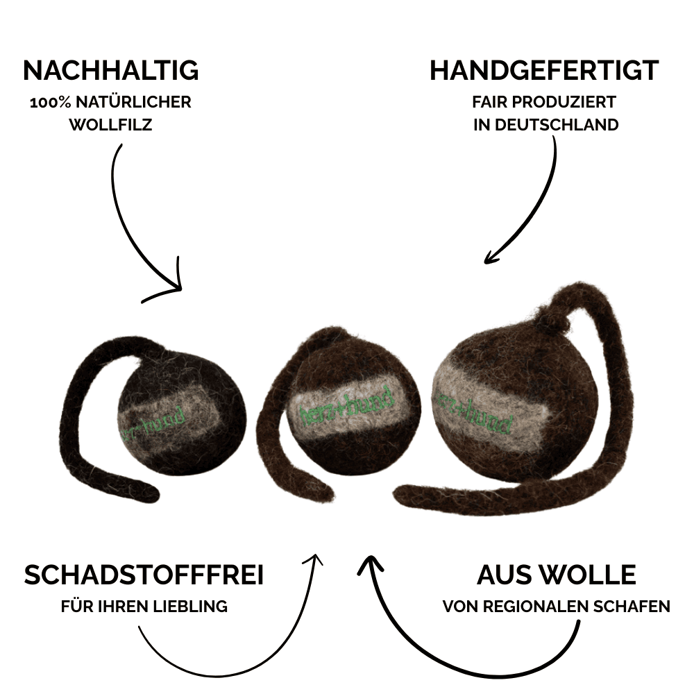Nachhaltiges Hundespielzeug Schleuderball braun - Vorteile