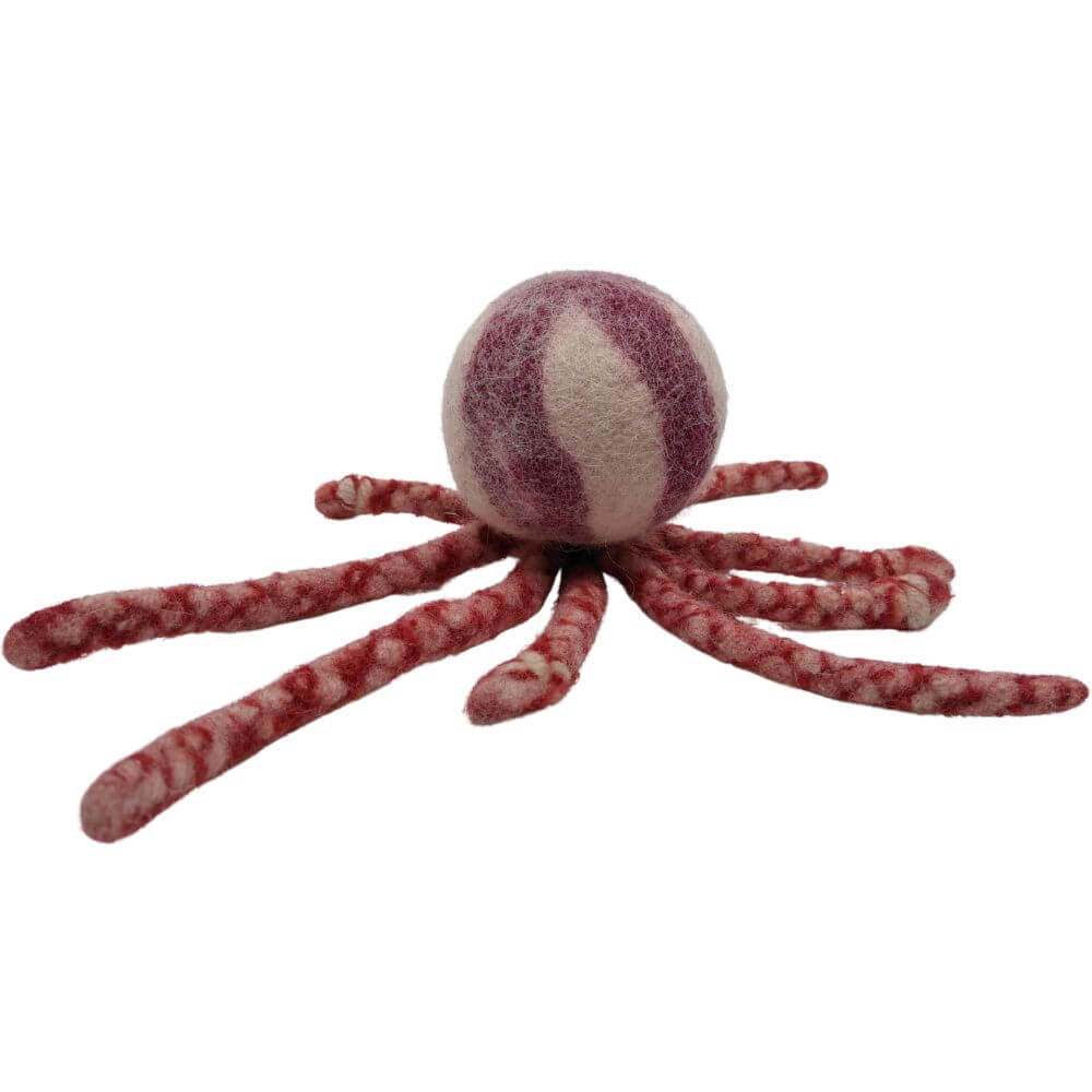 Nachhaltiges Hundespielzeug Oktopus rot - Nahansicht