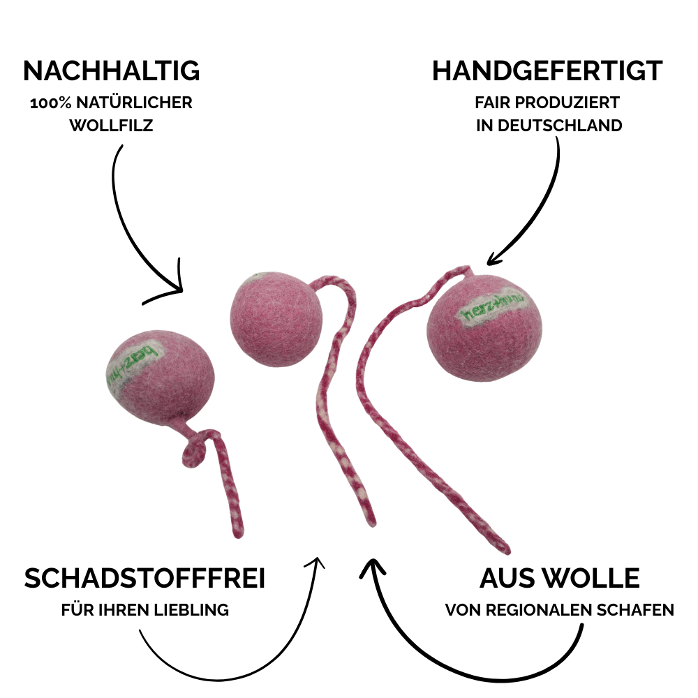 Nachhaltiges Hundespielzeug Schleuderball pink - Vorteile