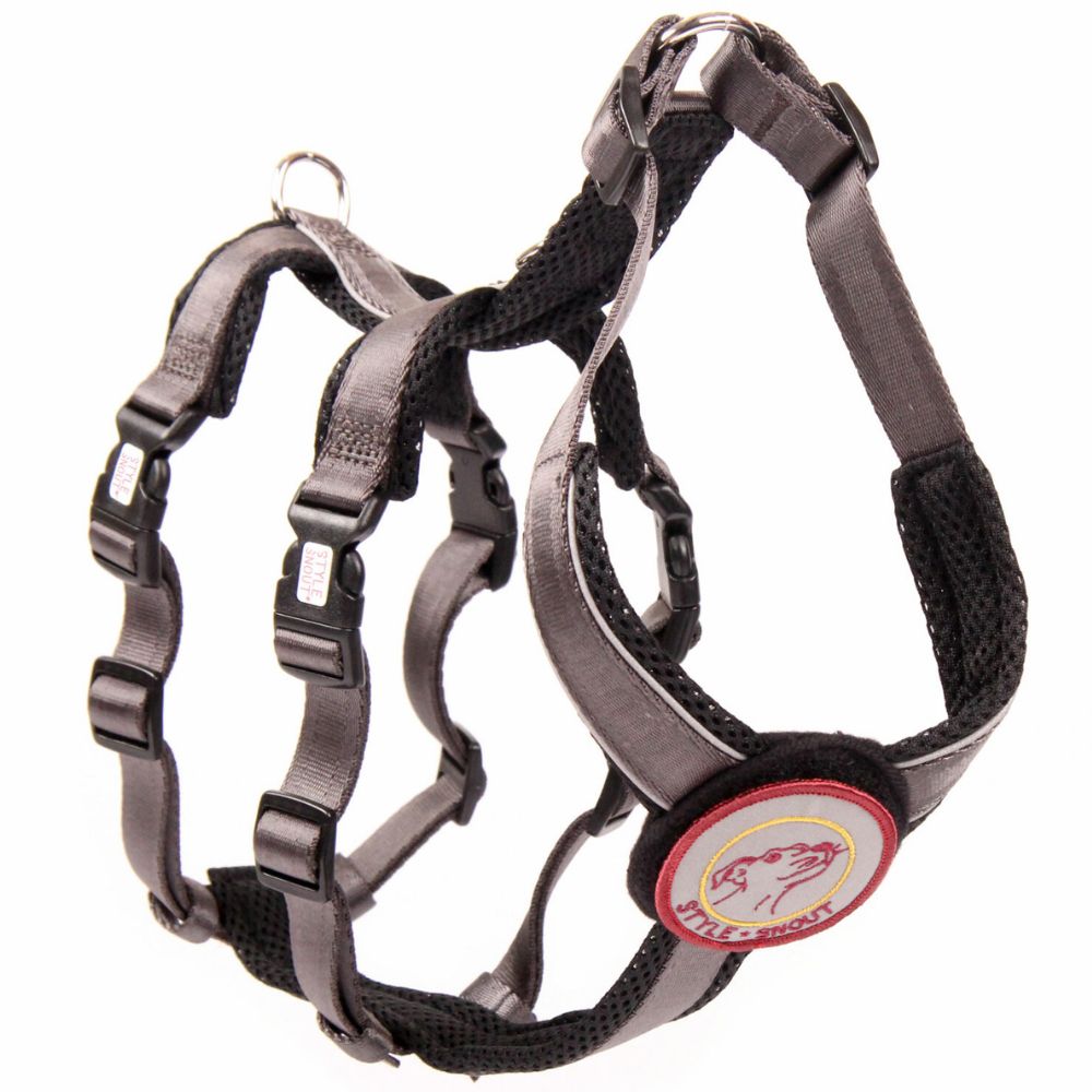 StyleSnout® Patch & Safe Sicherheitsgeschirr mit Sticker silber