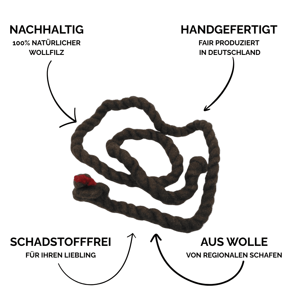 Nachhaltiges Hundespielzeug Riesenschlange braun - Vorteile