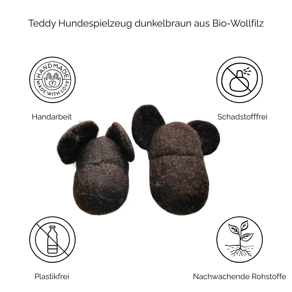 Nachhaltiges Hundespielzeug Teddy braun in zwei Größen - Produktvorteile