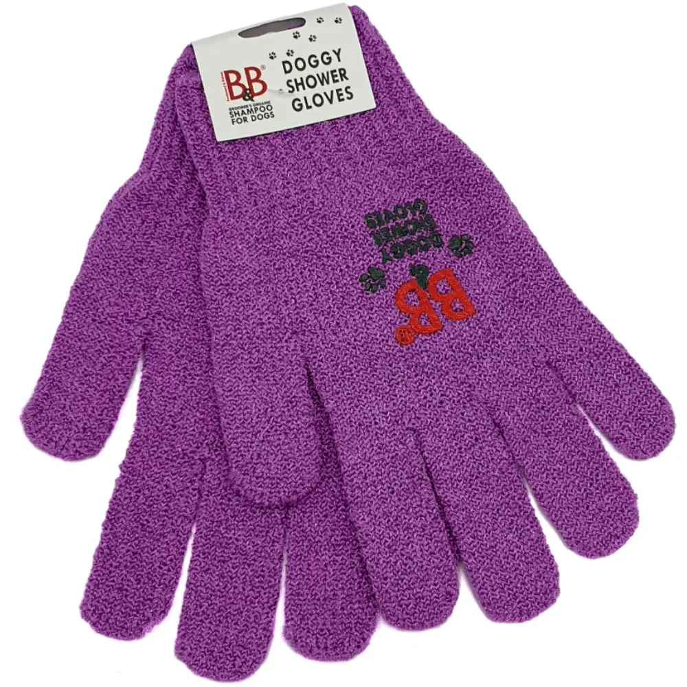 Waschhandschuhe violett zum Waschen von Hunden von B&B