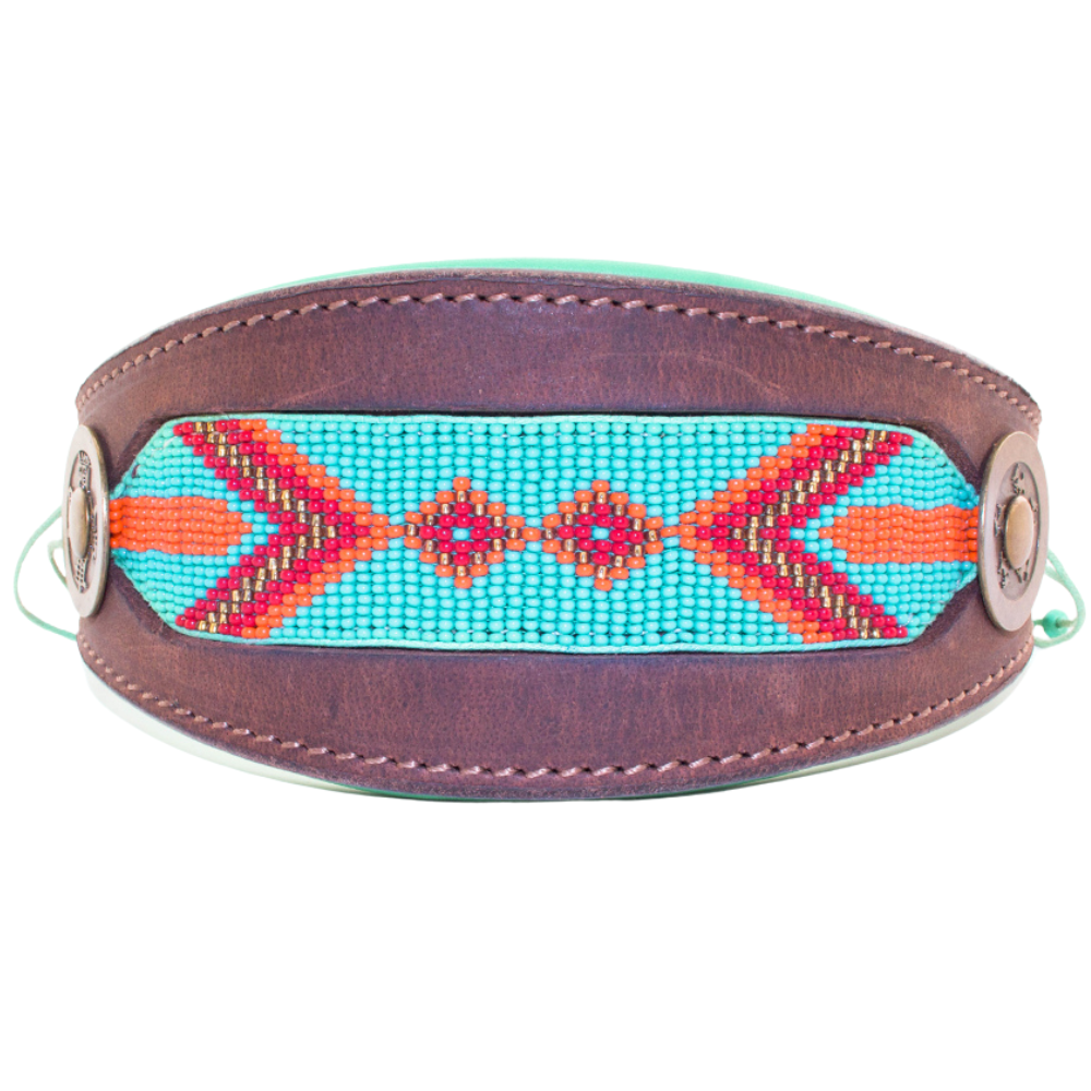 Windhundhalsband Paddy Lee von DWAM braun mit Perlen