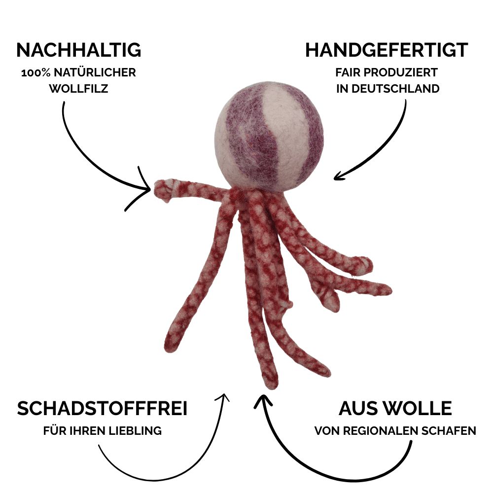 Nachhaltiges Hundespielzeug Oktopus rot - Vorteile